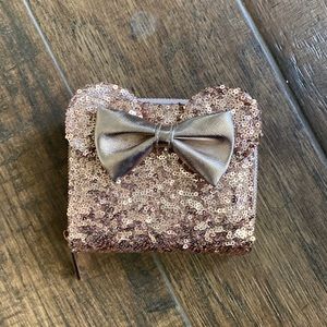 Rose gold sequin Loungefly Disney Parks wallet